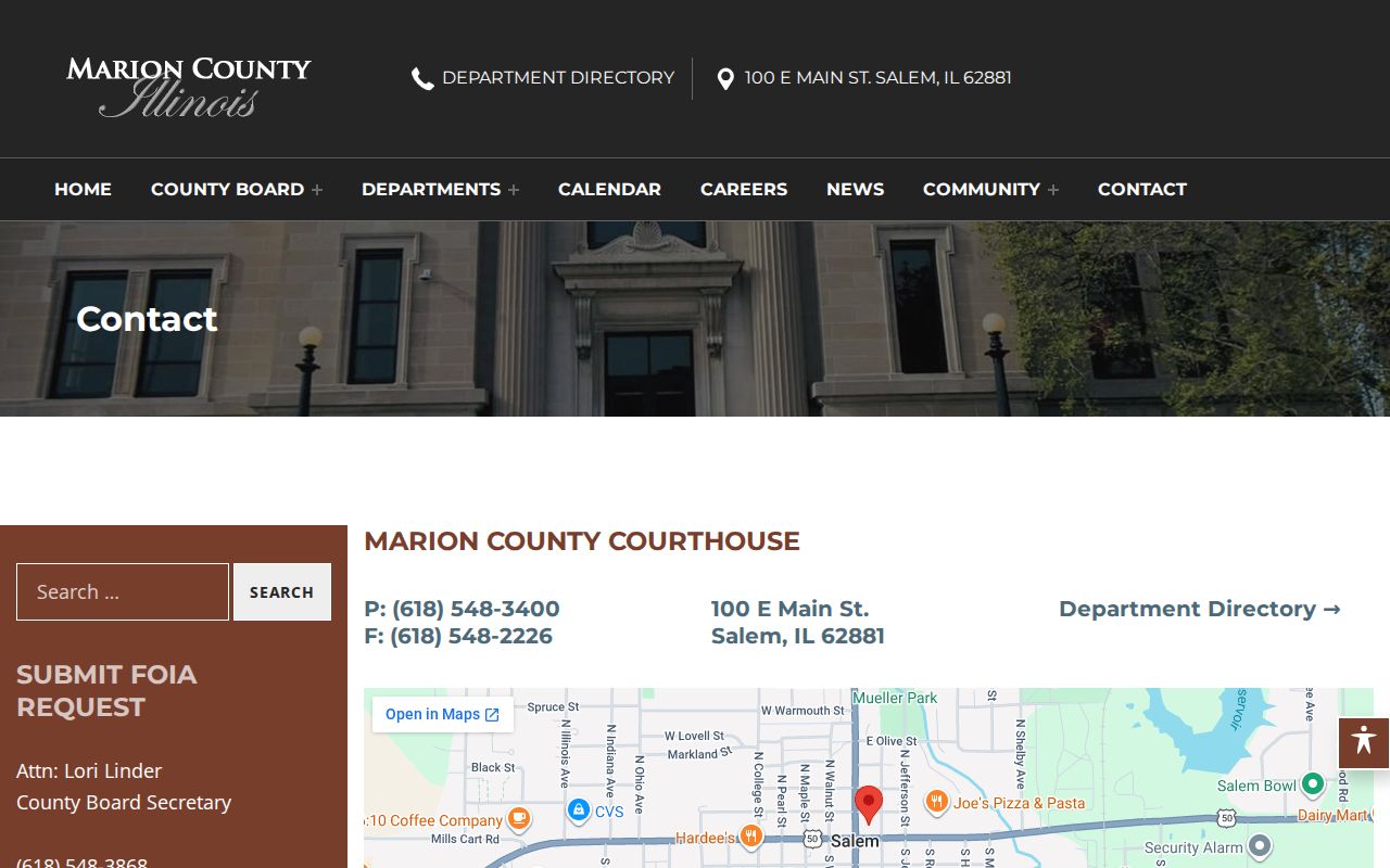 Marion County official FOIA submission contact information