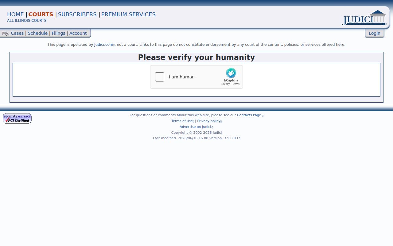 Marion County Judici criminal case search verification screen