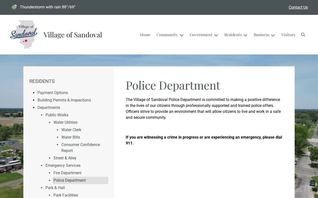 Official Sandoval Police Department page for local criminal record routing