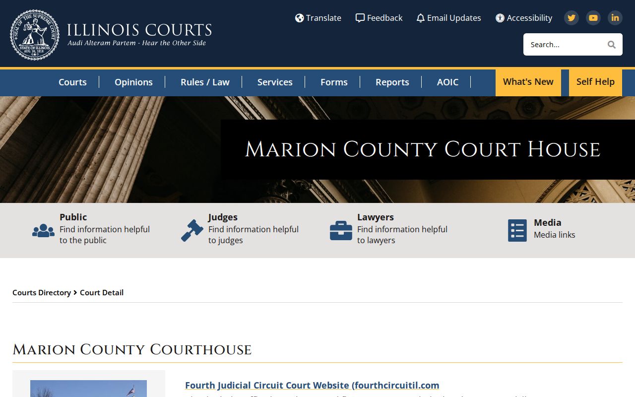 Marion County Courthouse official Illinois Courts directory